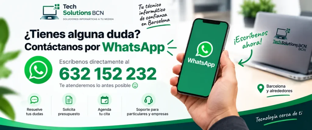 Contacto por WhatsApp con Tech Solutions BCN en Barcelona