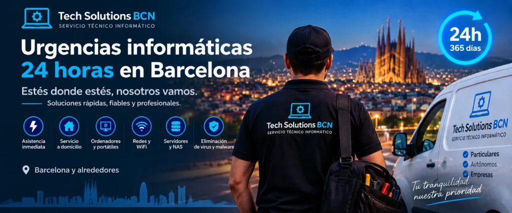 Urgencias informáticas 24 horas en Barcelona y alrededores